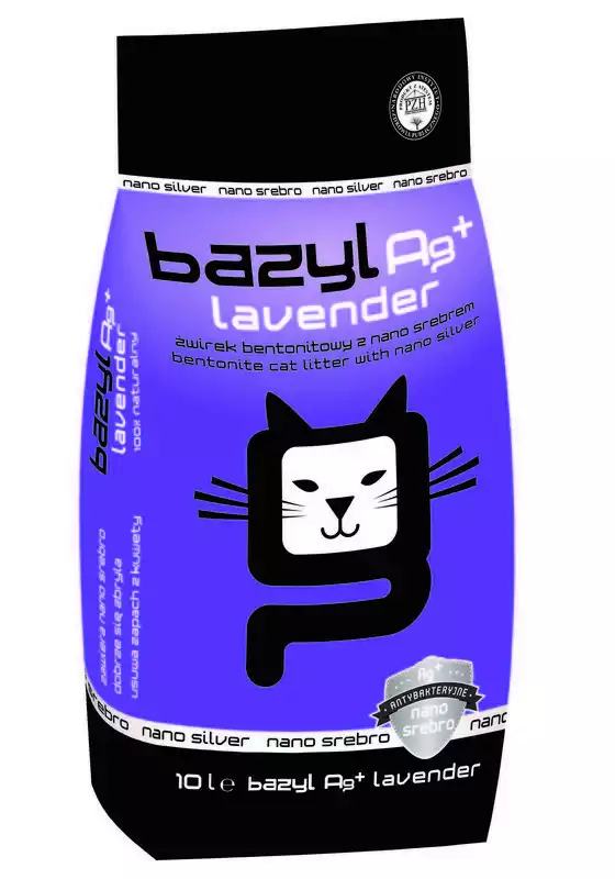 Kup teraz BAZYL Lavender Ag+ - zapachowy żwirek ze srebrem, zbrylający 10l