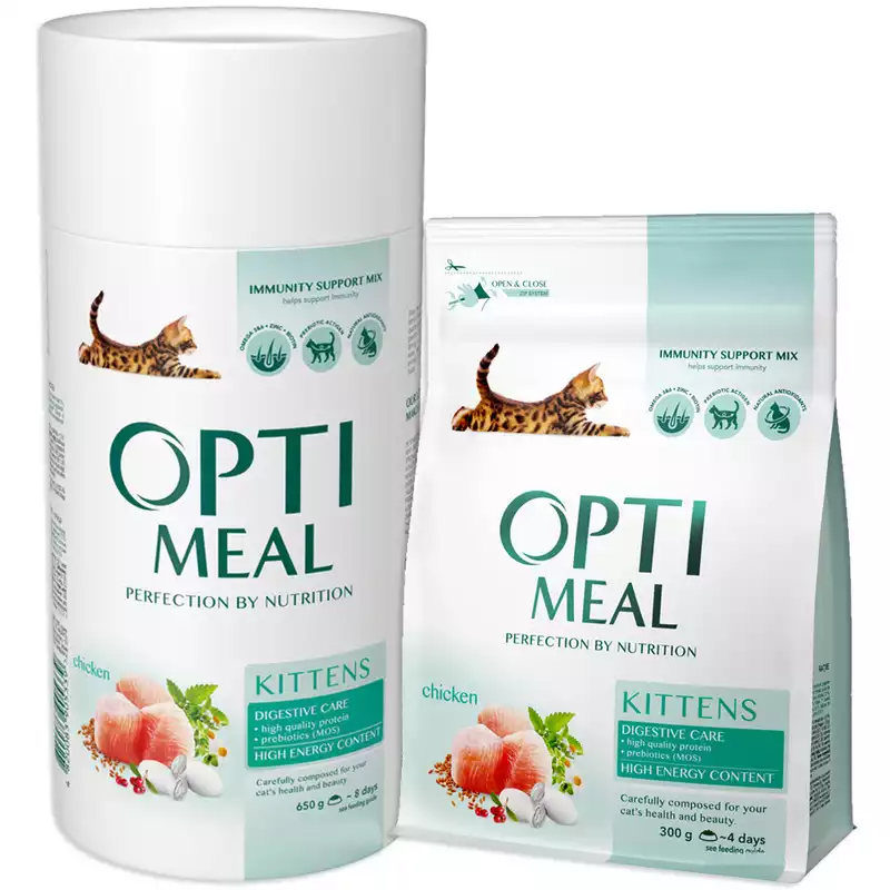 Tani OPTI MEAL - Sucha karma z drobiem dla kociąt