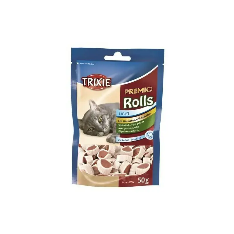 Wyjątkowa oferta TRIXIE PREMIO Fish Chicken Rolls - przysmak dla kota z kurczaka i mintaja, 50g