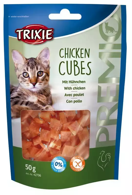 TRIXIE PREMIO Chicken Cubes - Przysmaki dla kota z kurczakiem i serem, 50g Super okazja