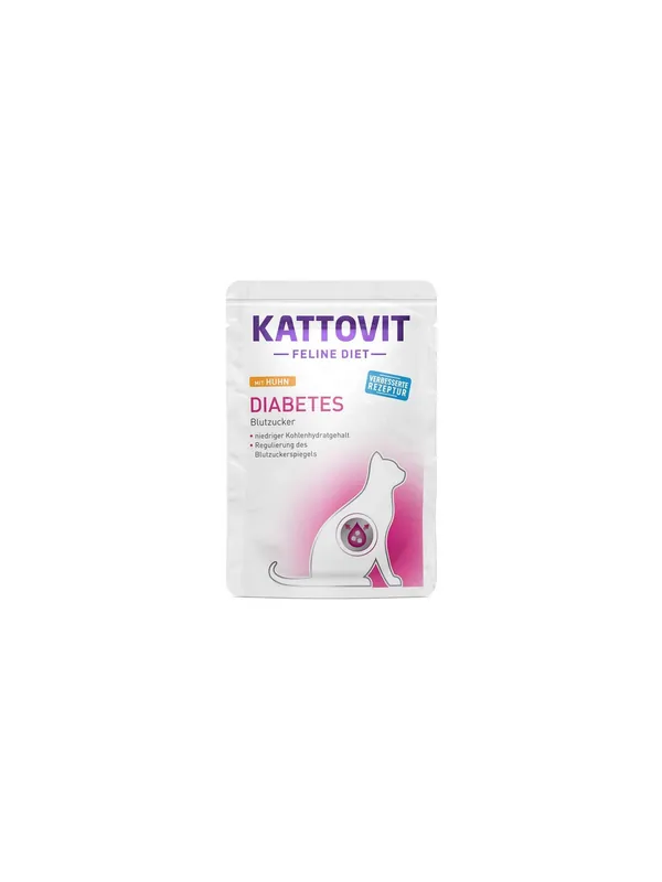 Do wyczerpania zapasów Kattovit Feline Diet Diabetes kurczak saszetka 85g