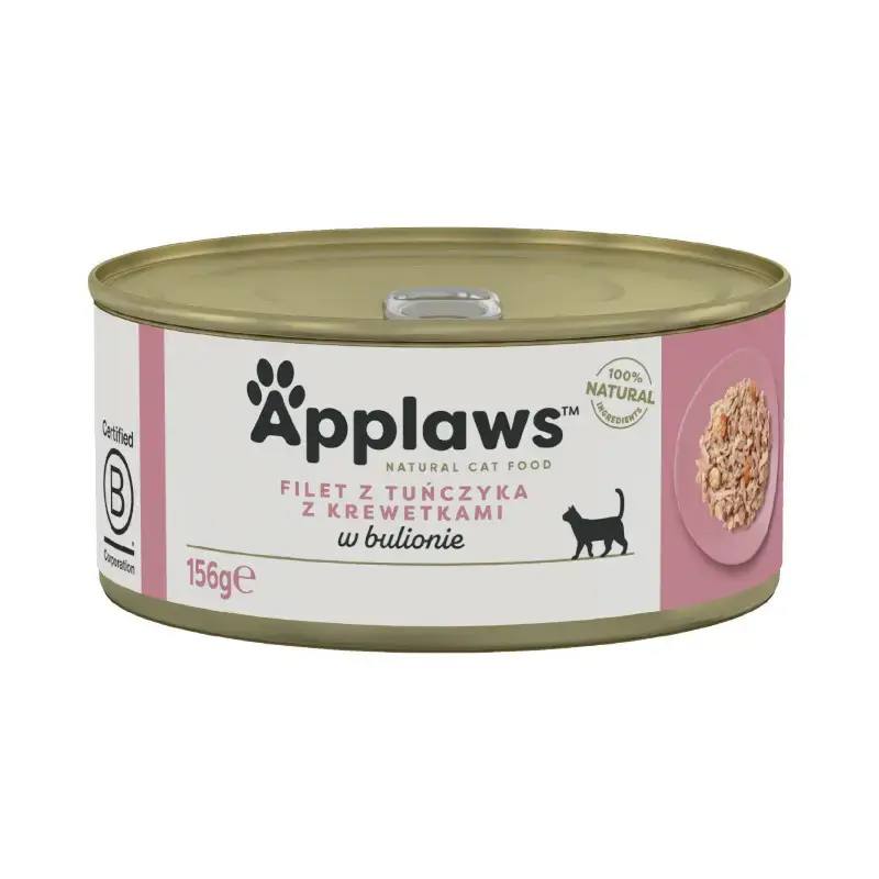 APPLAWS - Mokra karma dla kotów, filet z tuńczyka z krewetkami Promocja