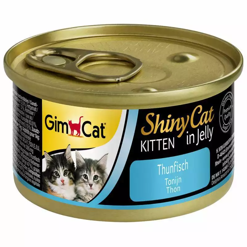 Premium GIMPET SHINY KITTEN - Tuńczyk - mięso w galarecie dla kociąt, puszka 70g