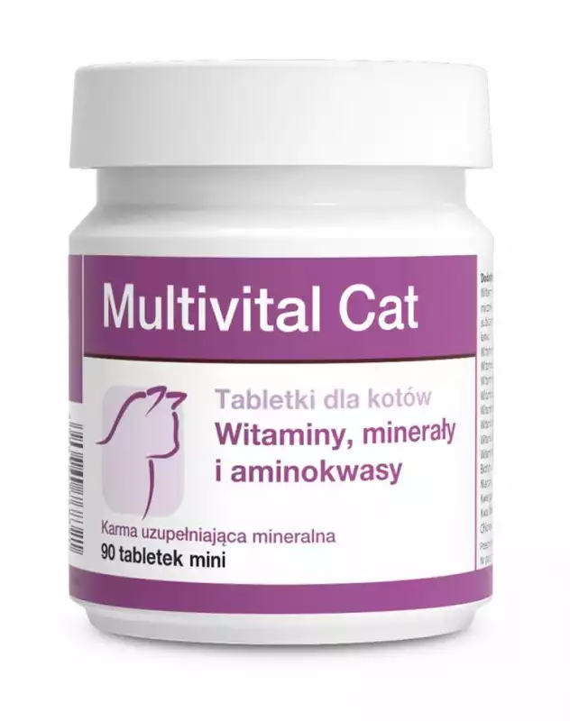 DOLFOS - Multivital Cat - Tabletki dla kotów mineralno-witaminowo-aminokwasowe, 90 tabletek Wysoka jakość