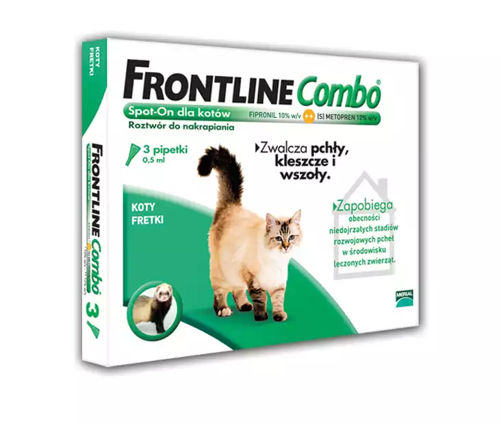 FRONTLINE COMBO - dla kota na pchły i kleszcze, 3 pipetki Wyjątkowa oferta