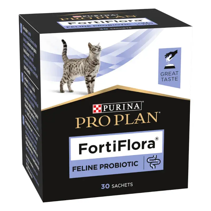 PURINA PRO PLAN FELINE VETERINARY DIETS FORTIFLORA - Probiotyk na zaburzenia mikloflory u kotów i kociąt, 30 saszetek Taniej