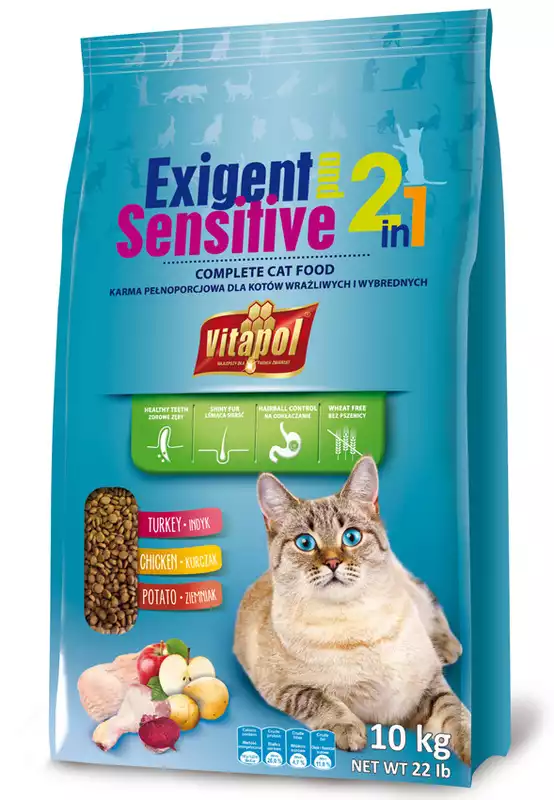 Ekspresowa dostawa VITAPOL - Sensitive and Exigent 2in1 - Karma dla kotów wybrednych
