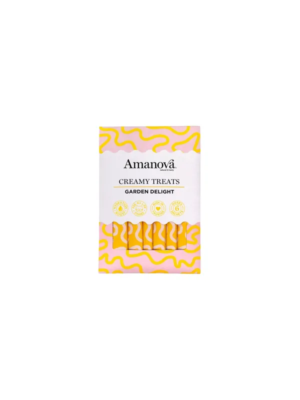 Ostatnia szansa Amanova Cat Creamy Treats Garden Delight Chicken & Vegetables - kurczak i warzywa 6x15g