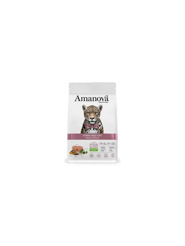 Taniej Amanova Cat Sterilised Salmon Deluxe - łosoś 1,5kg