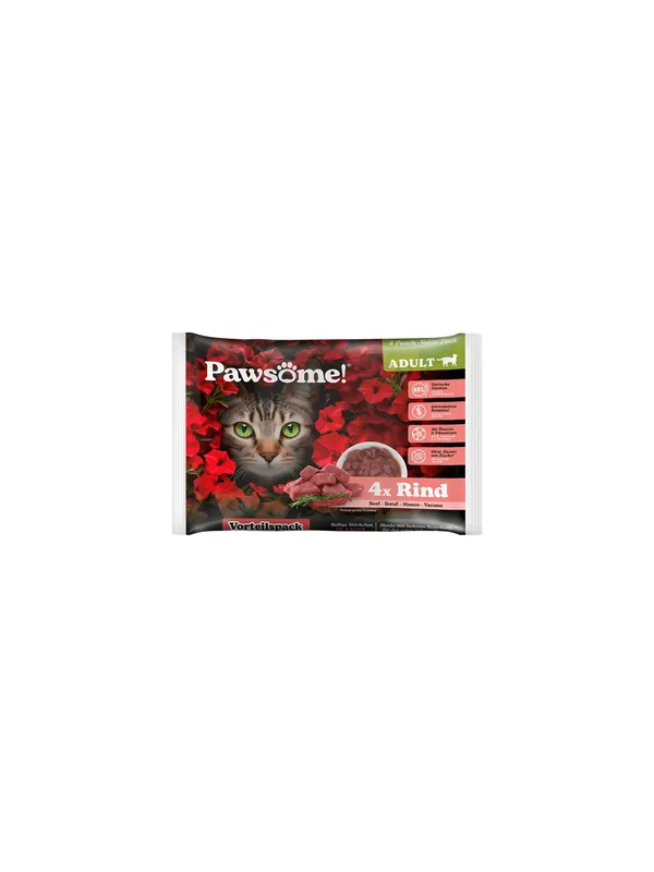 Pawsome Adult Rind - wołowina saszetki 4x85g Szybka dostawa
