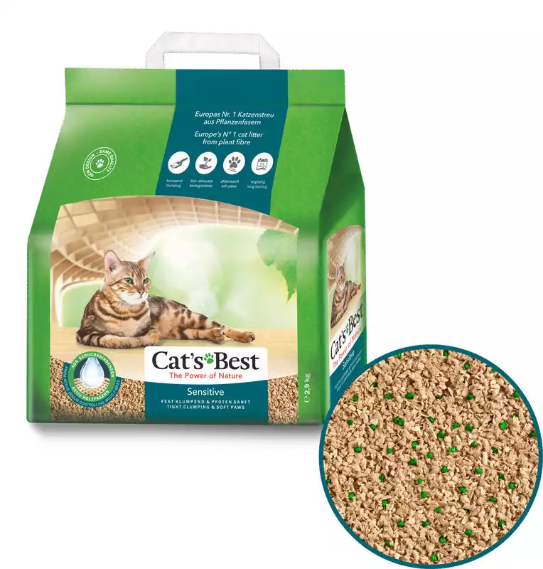 CAT‘S BEST Sensitive - żwirek zbrylający o działaniu przeciwbakteryjnym 2,9 kg Nowość