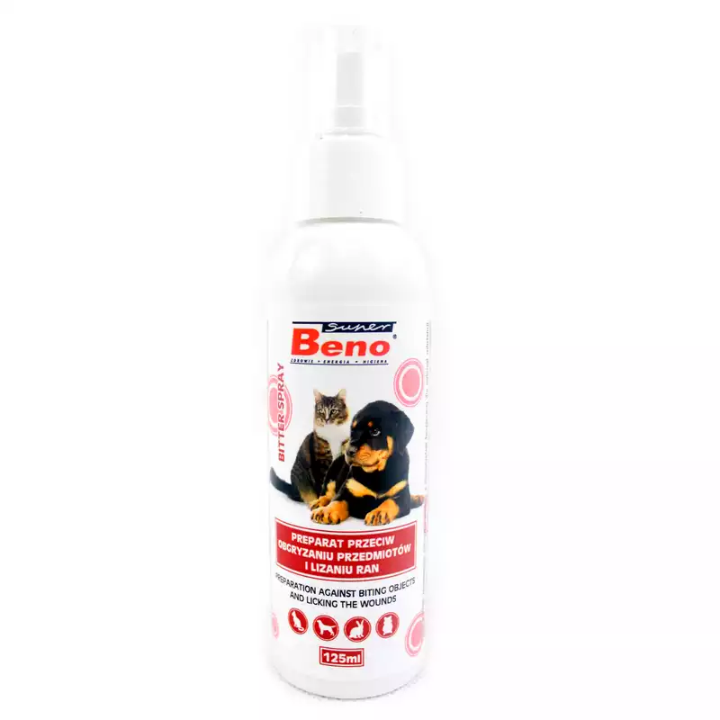 BENO Bitter Spray - preparat przeciw obgryzaniu przedmiotów i lizaniu ran 125ml Łatwy zwrot