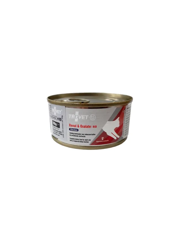 Bezpieczna płatność Trovet RID Renal & Oxalate dla kota kurczak puszka 100g