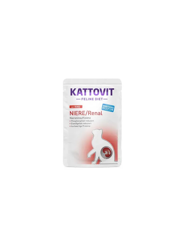 Tylko do końca tygodnia Kattovit Feline Diet Niere/Renal wołowina saszetka 85g