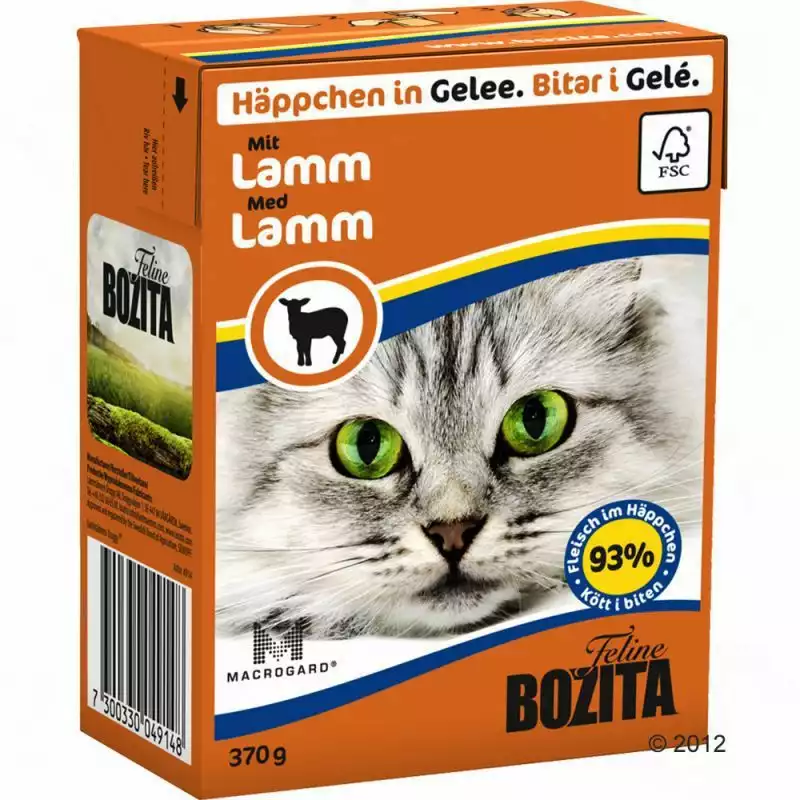 Bozita Lamm- karma dla kota z jagnięciną w galaretce, karton 370g Zawartość mięsa 93 %! Rabat