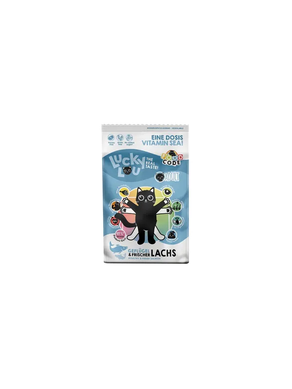 Szybka dostawa Lucky Lou Food Code Lifestage Adult Drób & Łosoś 750g