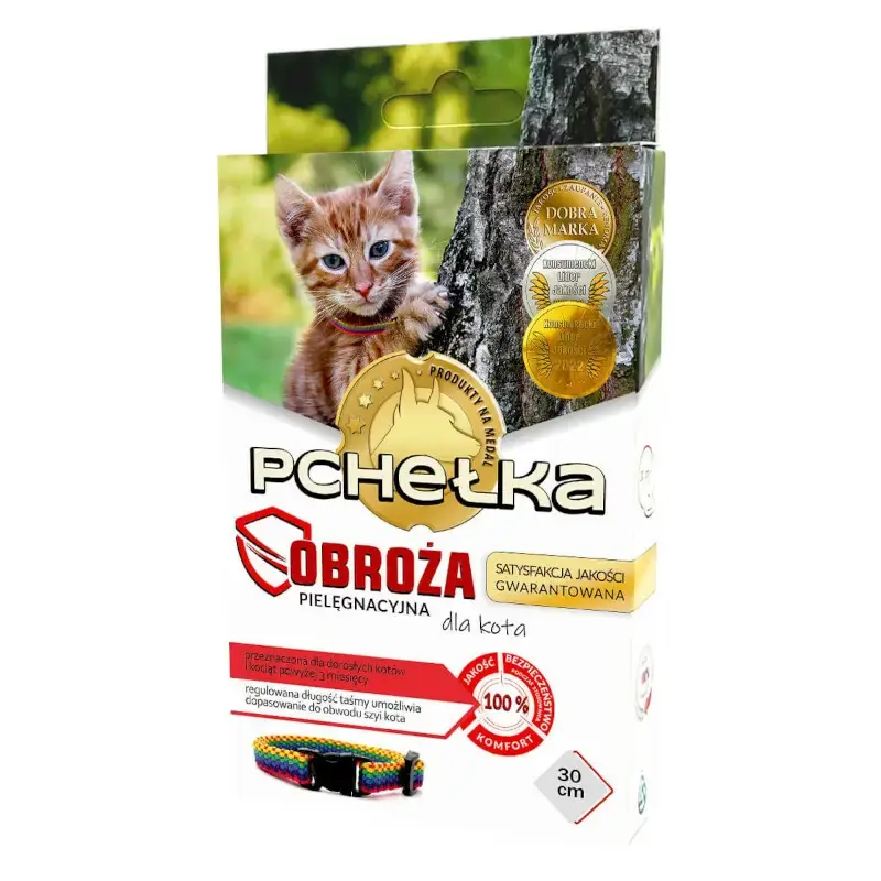 Pchełka Obroża pielęgnacyjna dla kota, kolor tęczowy 20cm-30cm Szybka dostawa