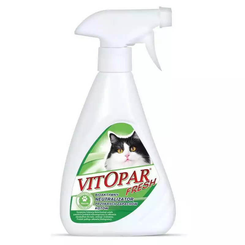 Vitopar FRESH Cat - bioatywny neutralizator przykrych zapachów kota 200ml, 500ml Bezpieczne zakupy