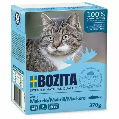 Super okazja Bozita Makrele- karma dla kota z makrelą w galaretce, karton 370g Zawartość mięsa 93%!