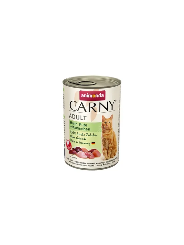 Bezpieczne zakupy Animonda Carny Adult Kurczak, Indyk + Królik puszka 400g