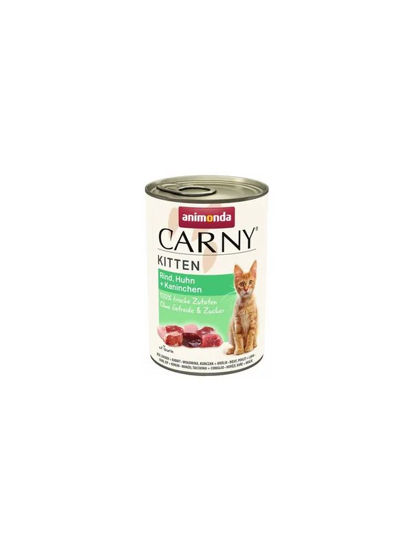 Popularny Animonda Carny Kitten Wołowina, Kurczak + Królik puszka 400g