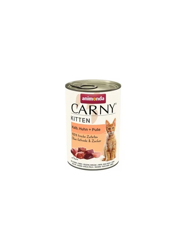 Animonda Carny Kitten Cielęcina + Kurczak + Indyk puszka 400g Do wyczerpania zapasów