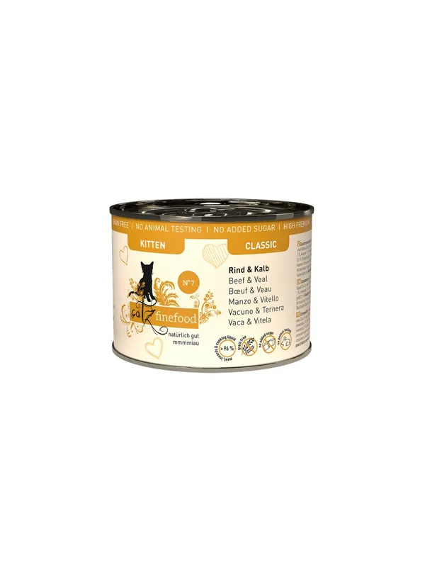 Oferta limitowana Catz Finefood Classic Kitten N.07 Wołowina i cielęcina puszka 200g