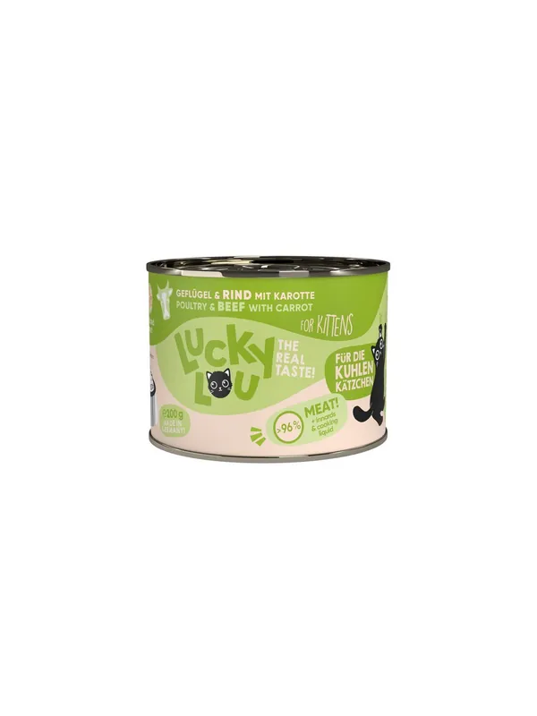 Okazja Lucky Lou Lifestage Kitten Drób i wołowina puszka 200g