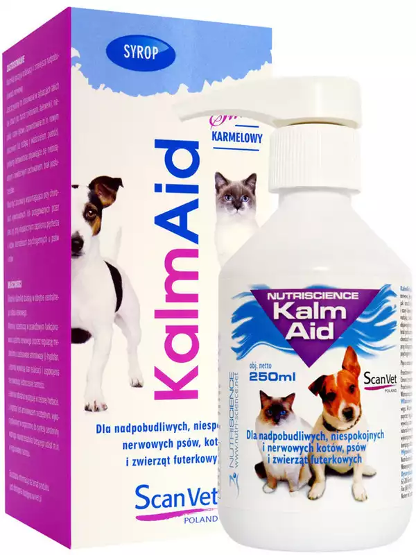 Promocja SCANVET KALMAID - preparat zmniejszający nadpobudliwość nerwową u psów, kotów, norek i innych zwierząt, 250 ml