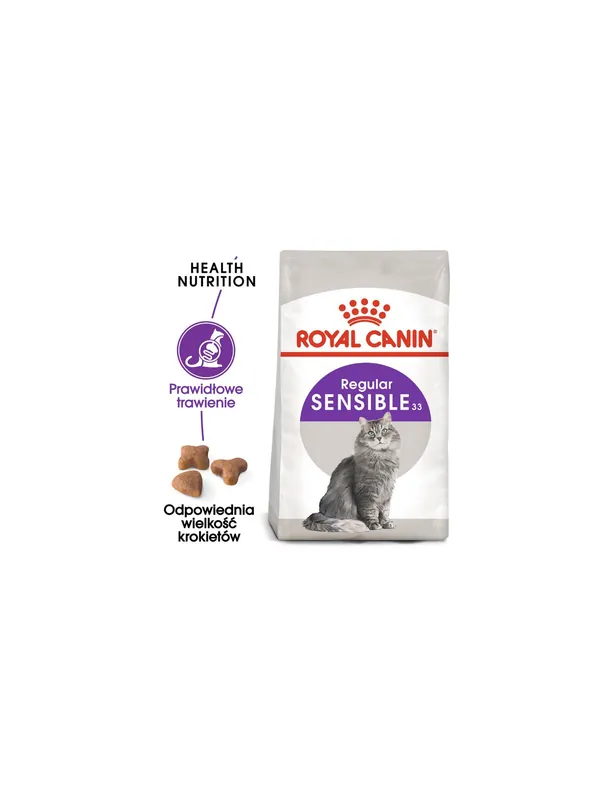 Royal Canin Sensible karma sucha dla kotów dorosłych, o wrażliwym przewodzie pokarmowym 2kg Zniżka