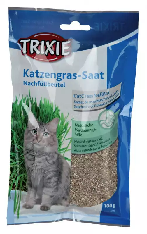 Trixie - Bio Grass - kocia trawa, nasiona w torebce, 100g Taniej