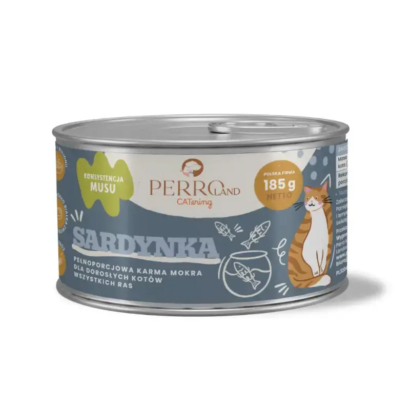 PERRO CATERING - Karma dla kotów Sardynka 185g Bezpieczna płatność