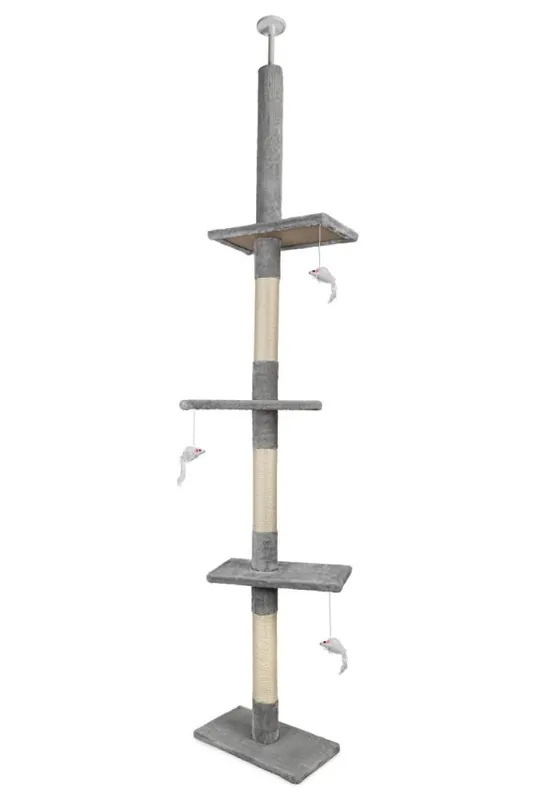 Tani Happet Drapak 220–285 cm – wysoki drapak z sizalem i zabawkami dla kota