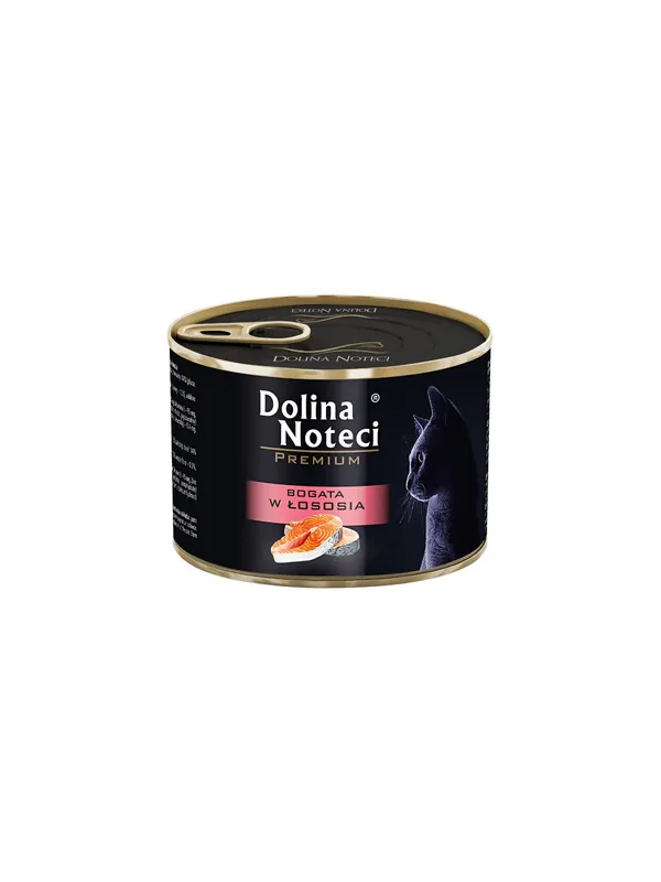 Dolina Noteci Premium Kot Bogata w łososia puszka 185g Łatwy zwrot