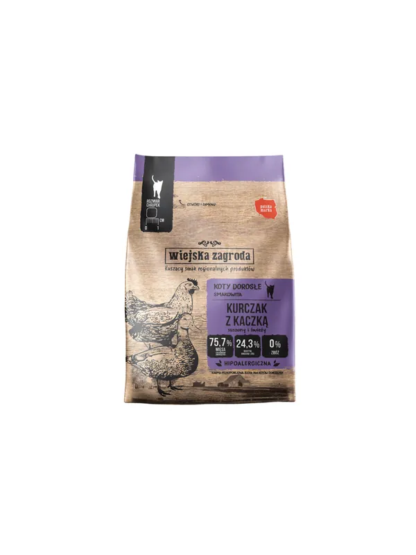 Wiejska Zagroda Sucha Karma dla Kota Kurczak z Kaczką 400g Oferta limitowana