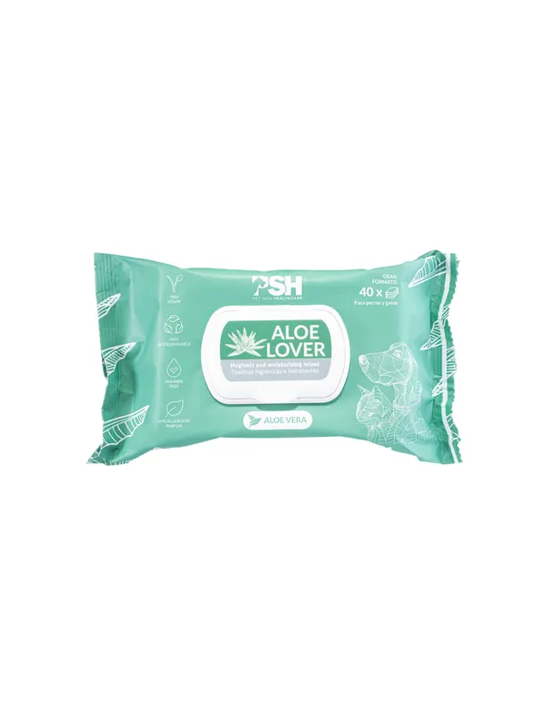 PSH Aloe Lover Wipes (40 szt.) – Oczyszczająco-Nawilżające Chusteczki Pielęgnacyjne z Aloesem dla Psa i Kota Tylko dziś