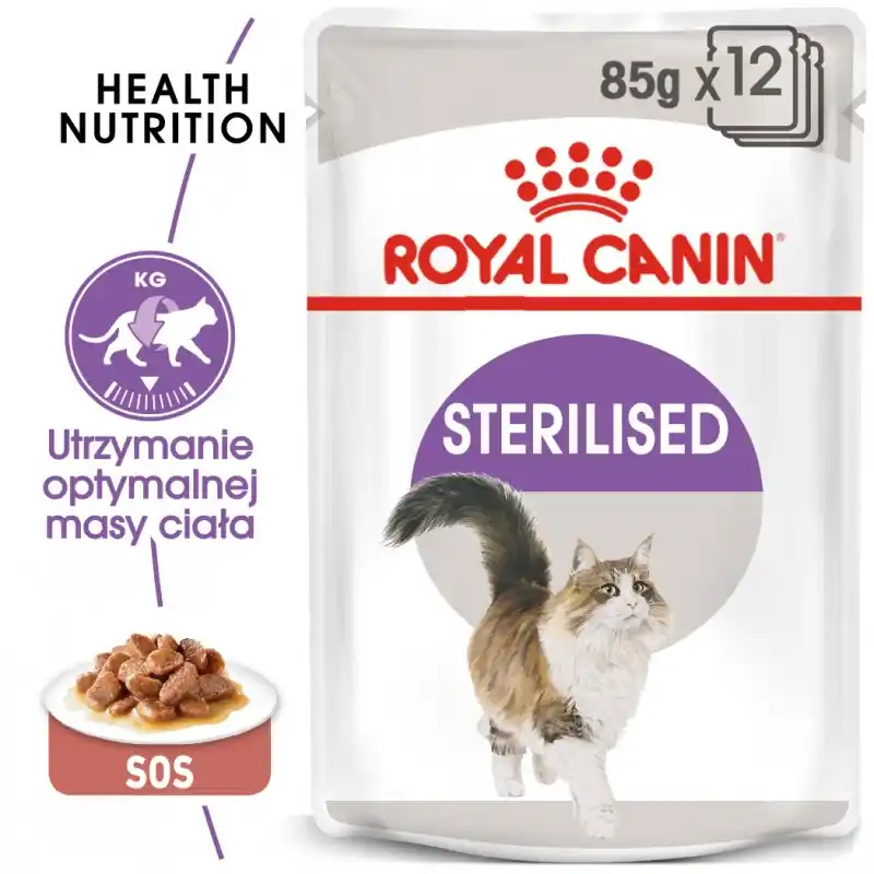 Darmowy zwrot ROYAL CANIN Sterilised Gravy karma mokra w sosie dla kotów dorosłych, sterylizowanych
