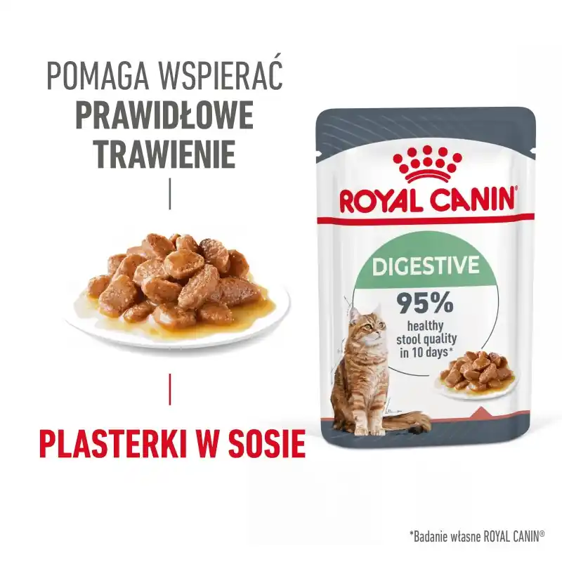 Tylko dziś ROYAL CANIN Digest Sensitive karma mokra w sosie dla kotów dorosłych, wrażliwy przewód pokarmowy