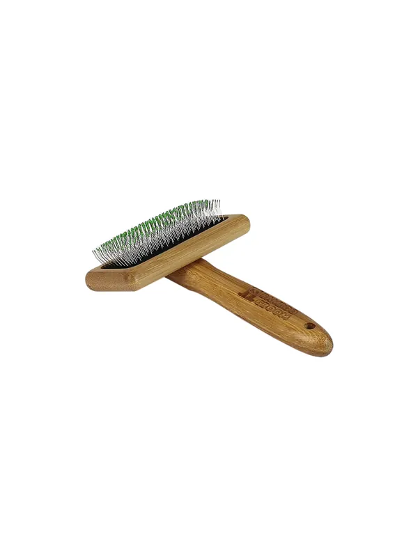 Bamboo Groom Soft Slicker Brush Medium – Ekologiczna, Bambusowa Szczotka Pudlówka z Bezpiecznymi Pinami (Rozmiar Średni) Bestseller