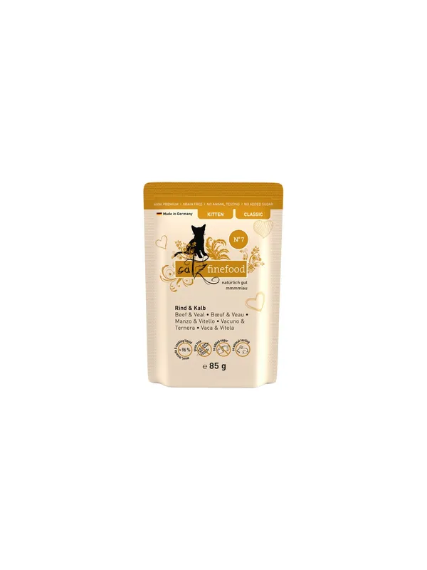 Catz Finefood Classic Kitten N.07 Wołowina i cielęcina saszetka 85g Ograniczona ilość