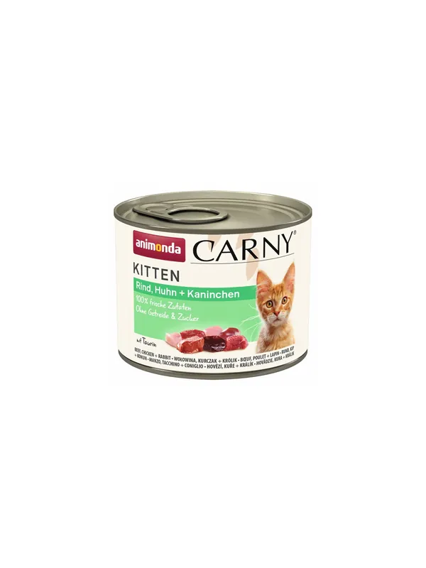 Animonda Carny Kitten Wołowina, Kurczak + Królik puszka 200g Niska cena