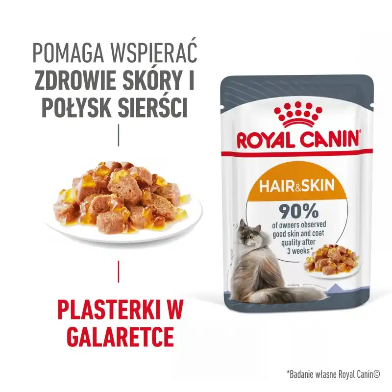 ROYAL CANIN Hair & Skin Care karma mokra w galaretce dla kotów dorosłych, lśniąca sierść i zdrowa skóra Ekspresowa dostawa