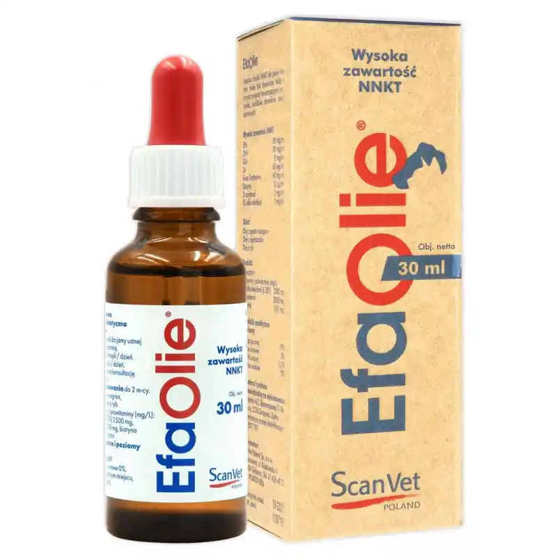 Nowość SCANVET Efa Olie - Mieszanka dietetyczna dla psów i kotów 30ml
