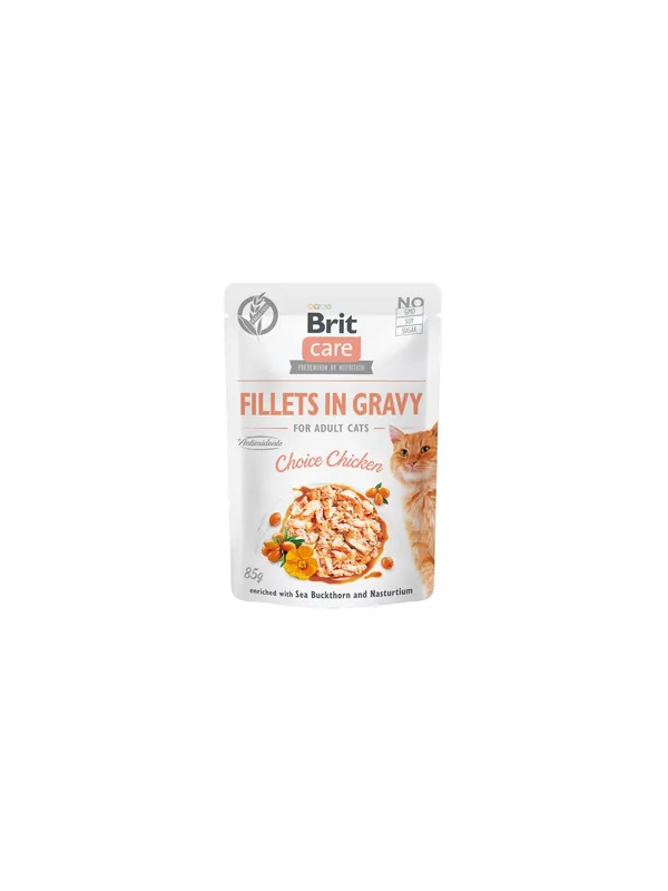 Cena promocyjna Brit Care Cat Fillets In Gravy Choice Chicken saszetka 85g
