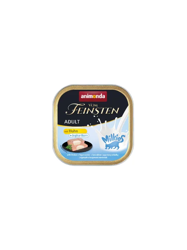 Ograniczona ilość Animonda vom Feinsten Milkies Cat Kurczak + Jogurt tacka 100g