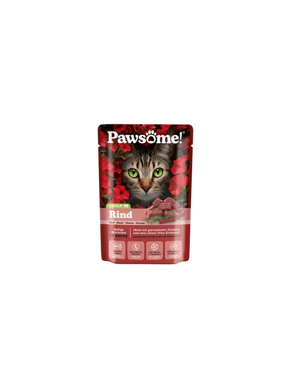 Bezpieczne zakupy Pawsome Adult Rind - wołowina saszetka 85g