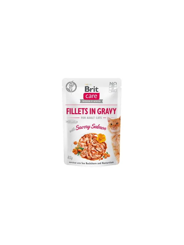 Promocja Brit Care Cat Fillets In Gravy Savory Salmon saszetka 85g