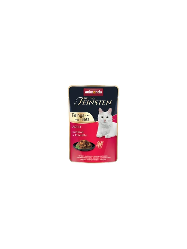 Animonda vom Feinsten Cat Adult Wołowina + filet z indyka saszetka 85g Nie przegap