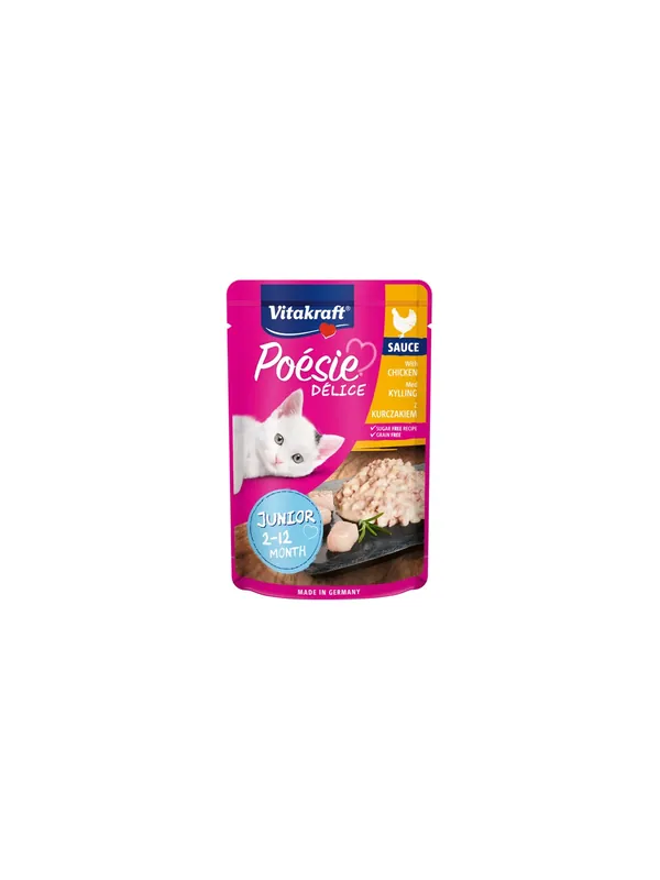 Taniej Vitakraft Poesie Deli Sauce Junior kurczak saszetka 85g