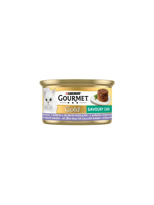 Bezpieczna płatność Gourmet Gold Savoury Cake z Jagnięciną i zieloną fasolą 85g